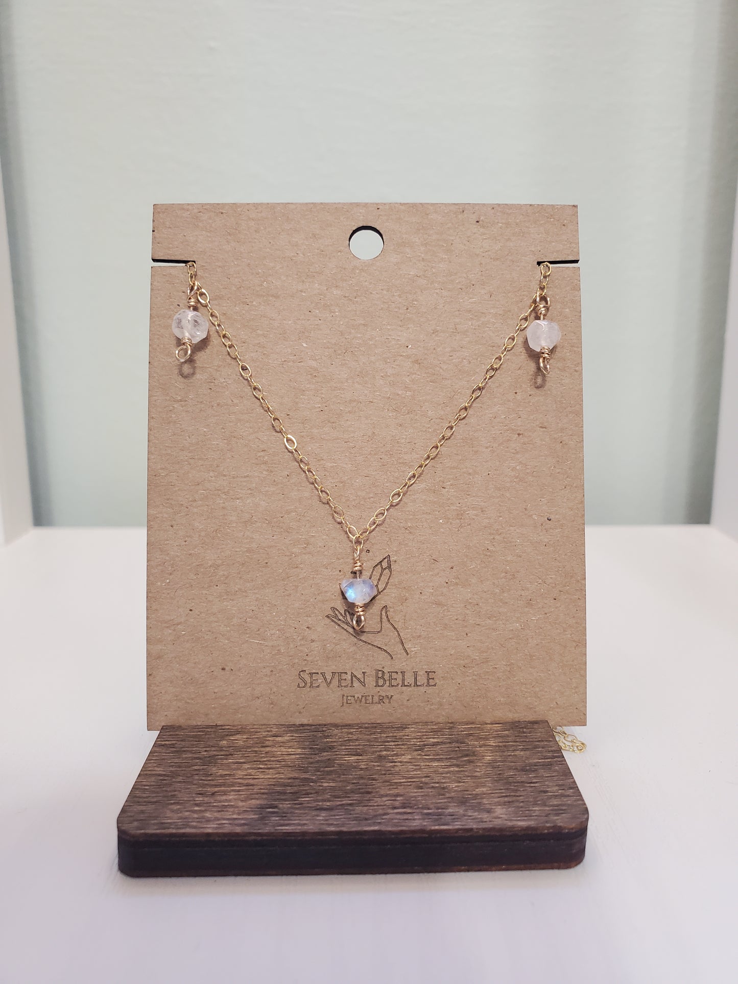 3 Stone Moonstone Necklace