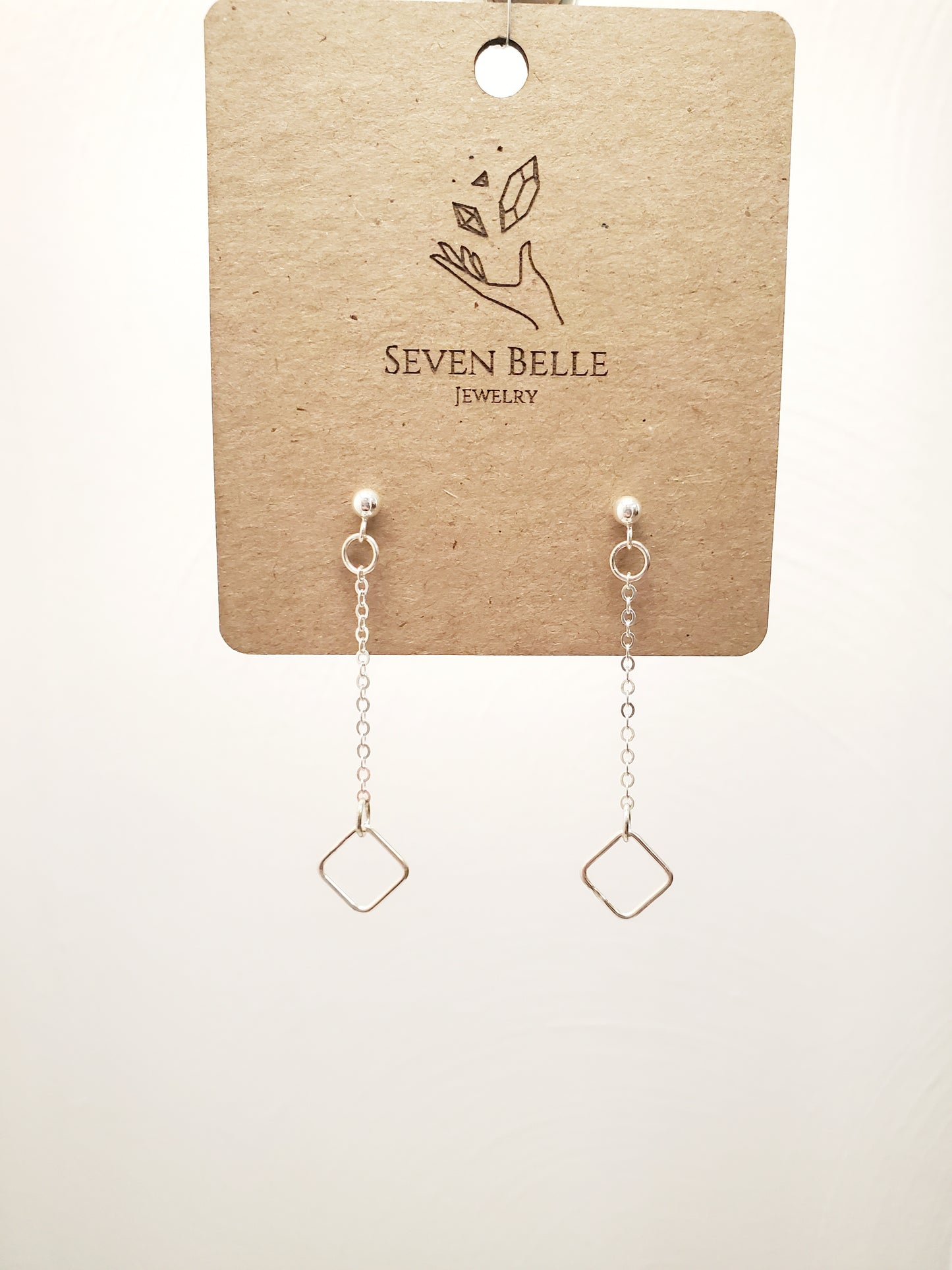 Sterling Silver Geometric Charm Earrings