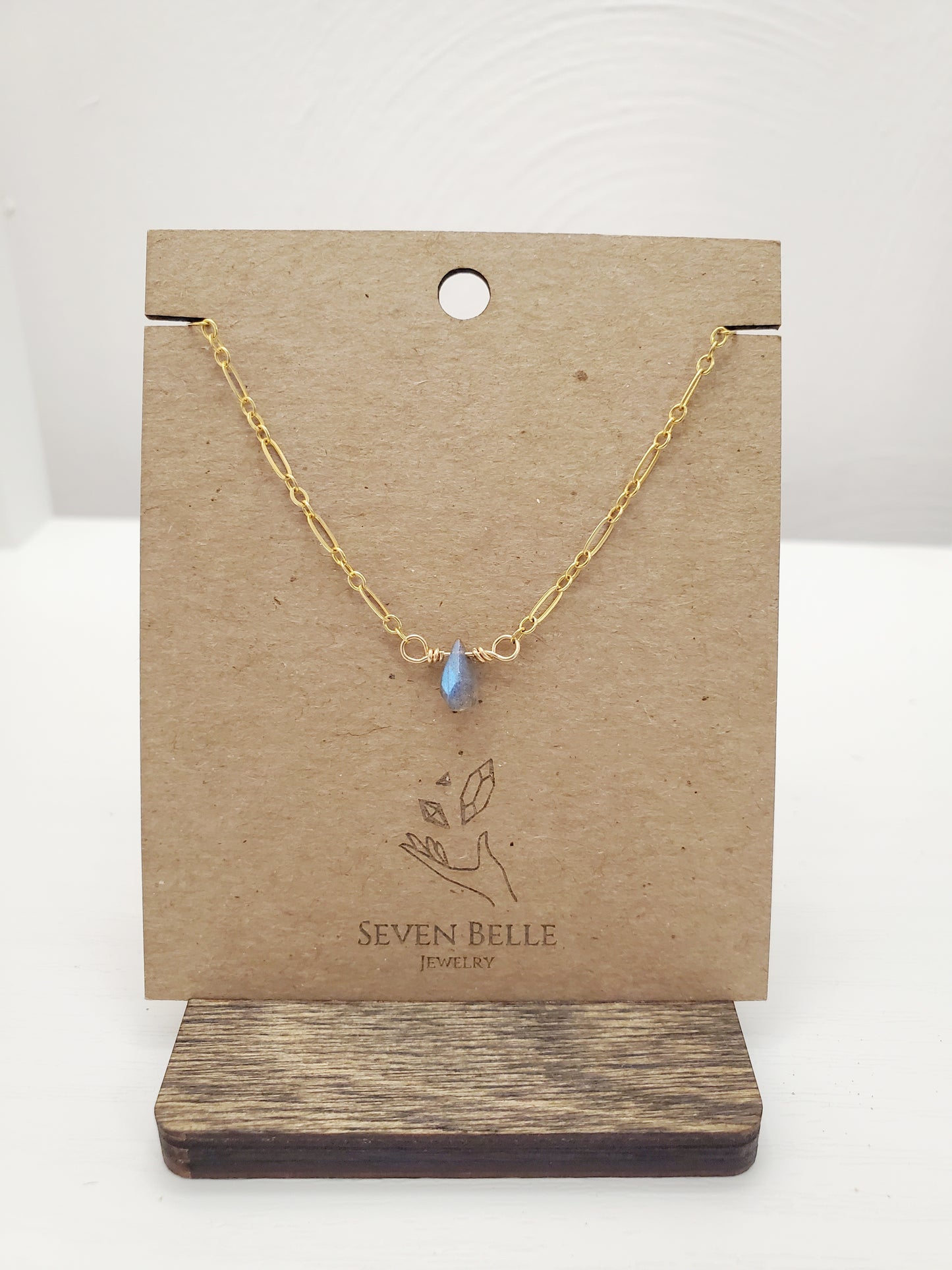 Dainty Teardrop Labradorite Necklace