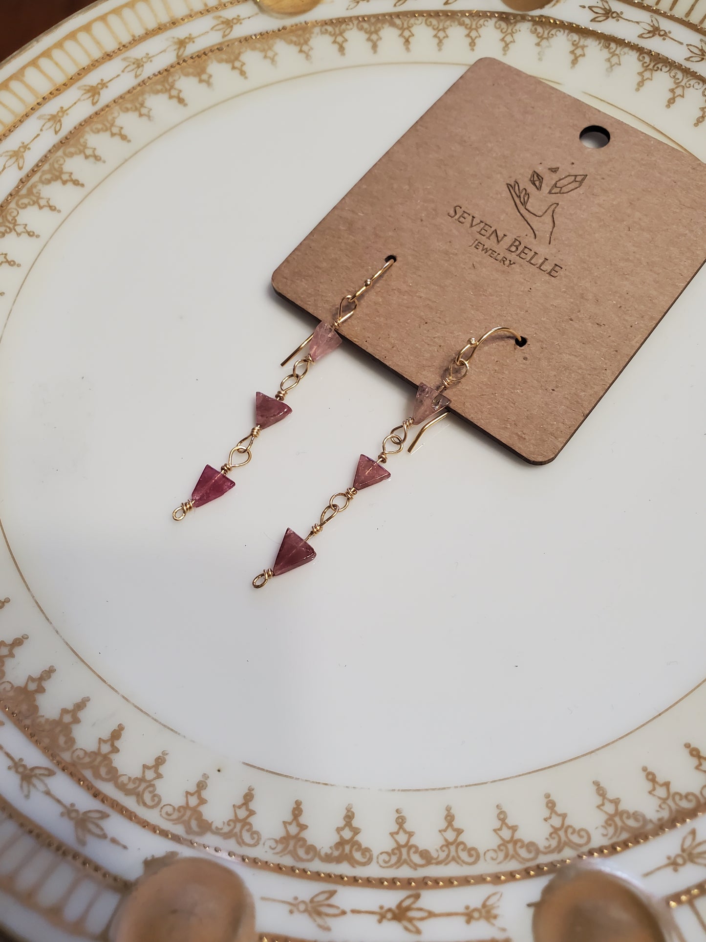 Pink Tourmaline Drop Earrings