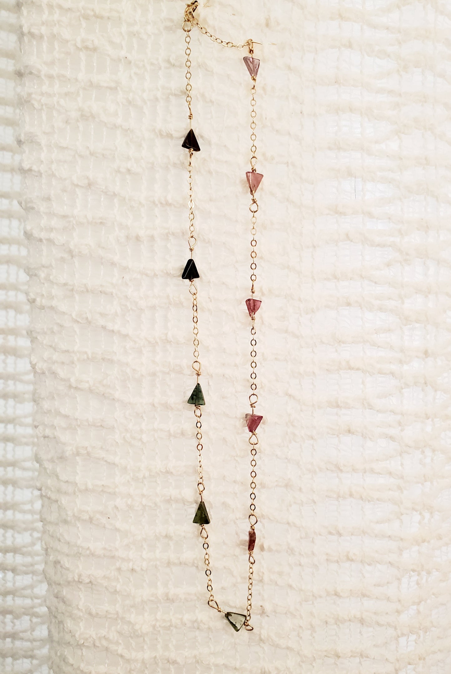 Green and Pink Tourmaline Necklace