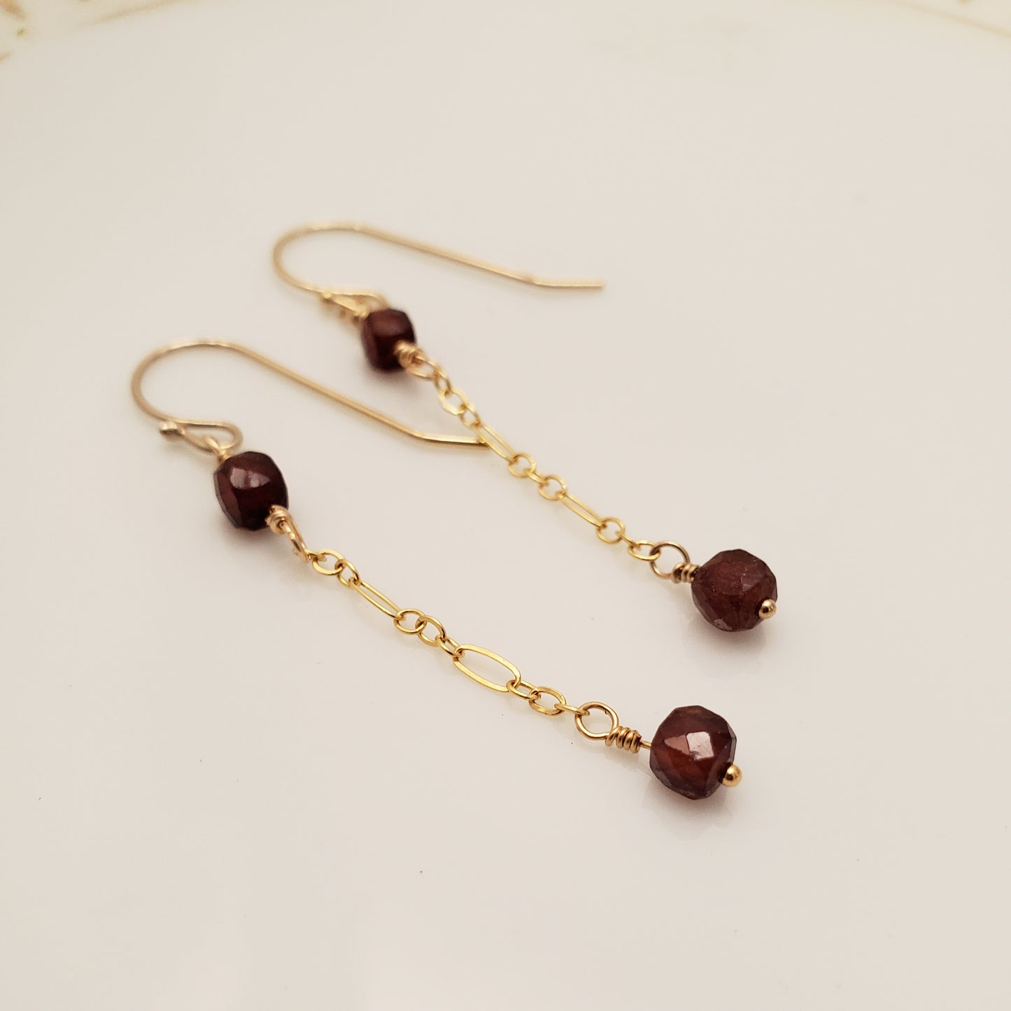 Garnet Drop Earrings