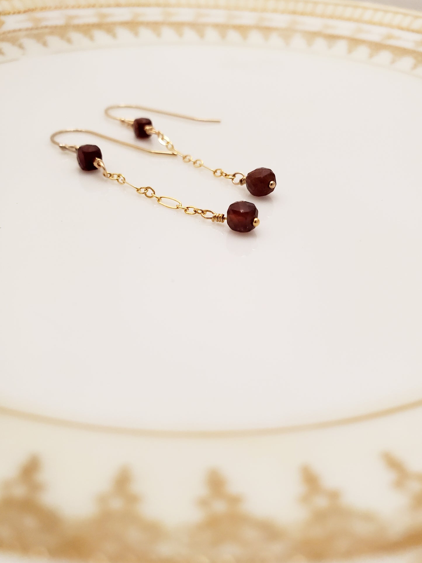 Garnet Drop Earrings