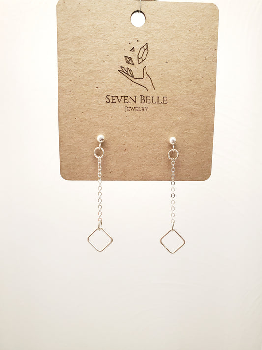 Sterling Silver Geometric Charm Earrings