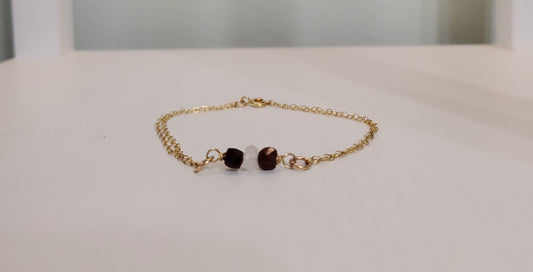 Moonstone and Garnet Bracelet