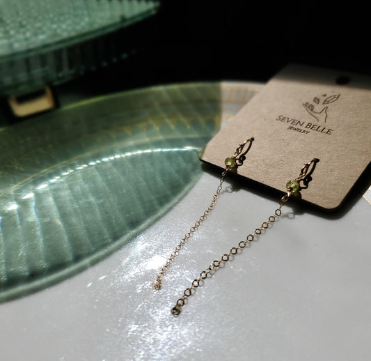 Peridot Chain Earrings