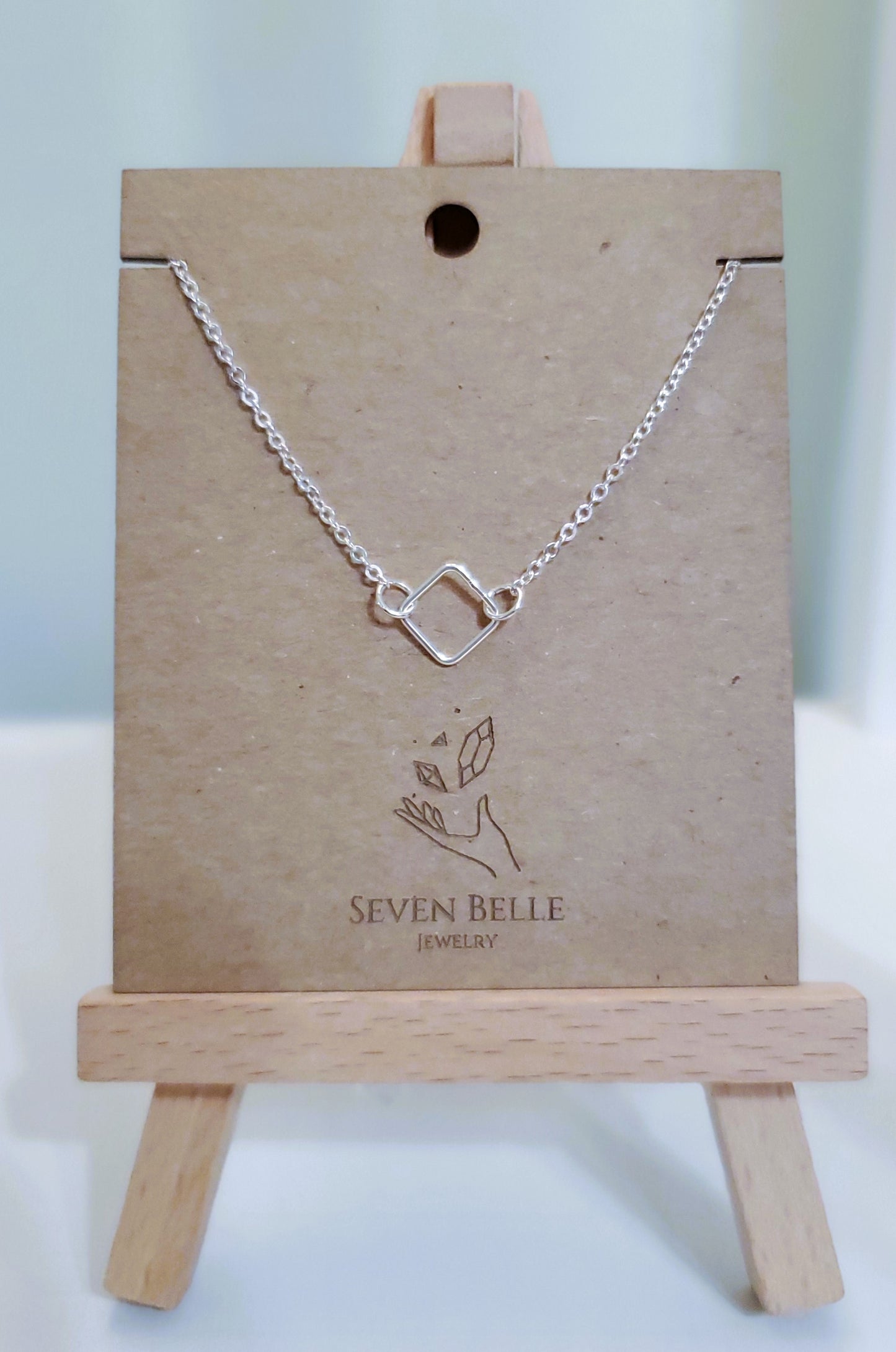 Sterling Silver Geometric Charm Necklace