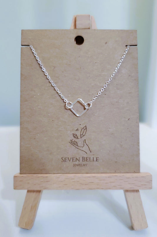 Sterling Silver Geometric Charm Necklace